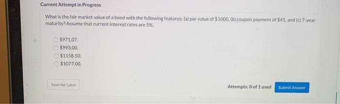  Current Attempt in Progress What is the fair market value of