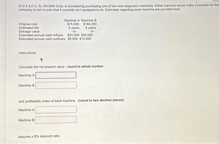  E12.4 (LO 2, 3), AN BAK Corp, is considering purchasing one
