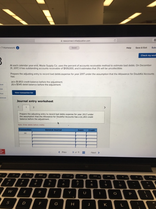  7 Homework Help Save & Exit Sub Check my work At