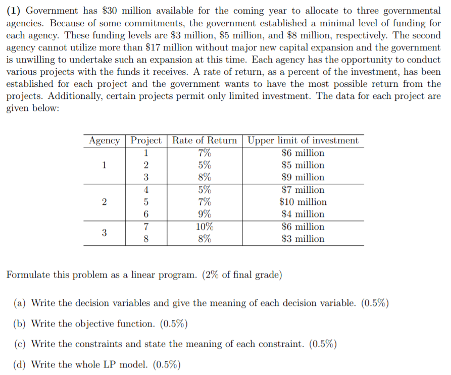 DO NOT DO THE FIRST PART OF THE PROJECT. The answer