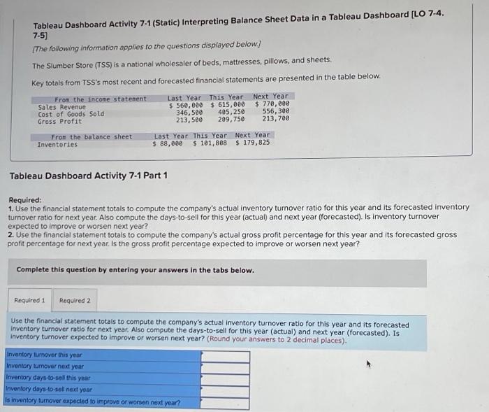  Tableau Dashboard Activity 7-1 (Static) Interpreting Balance Sheet Data in a