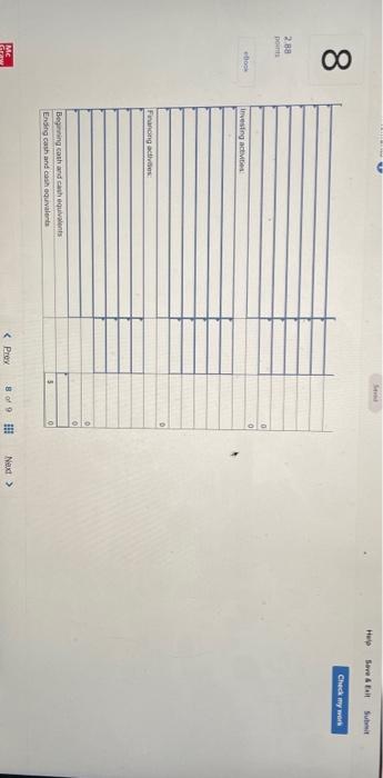 Company listed the net changes in its balance sheet accounts for the