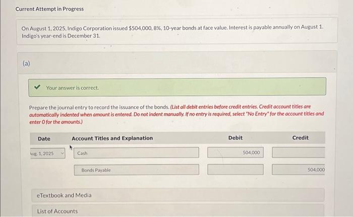  Current Attempt in Progress On August 1, 2025, Indigo Corporation issued