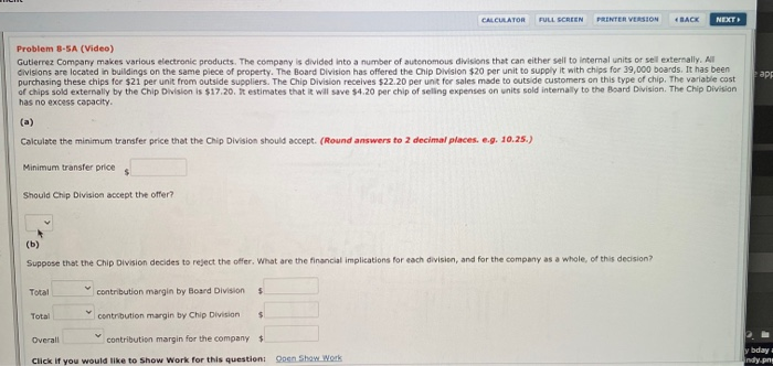  CALCULATOR FULL SCREEN PRINTER VERSION BACK NEXT ape Problem 3-5A (Video)