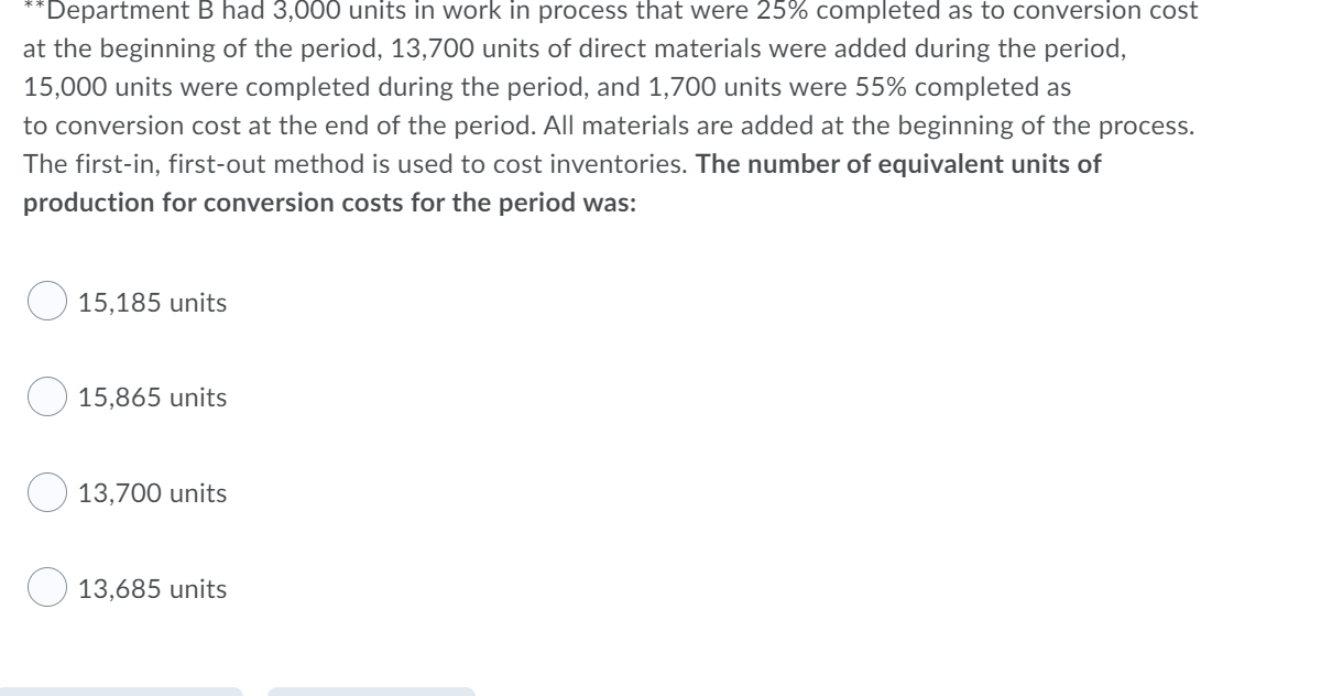 6,000 Direct materials added during April, 10,000 units $ 30,000 Conversion costs