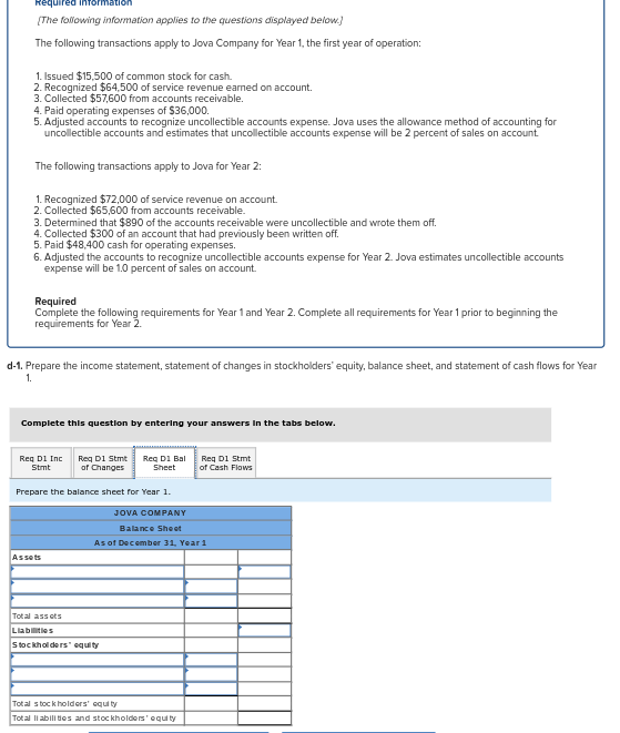 following transactions apply to Jova Company for Year 1, the first year