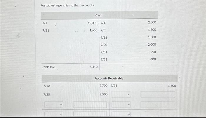  please help me post ajdusting entries Mike Greenberg opened Kleene Window