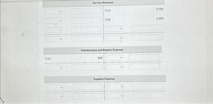 3 Purchased cleaning supplies for $900 on account. 5 Paid $1,800 cashiona