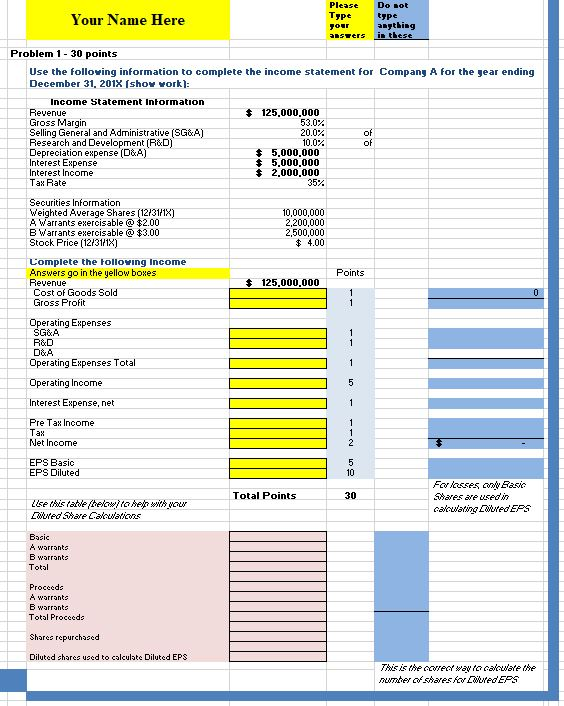 Please Doot Type type Four Your Name Here anything Problem 1-