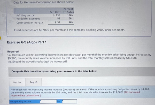 per month and the company is selling 2,900 units per month. Exercise