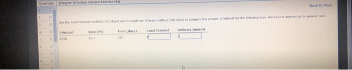  Questions Chapter 10 Section Review Exercise Check My Work Use the