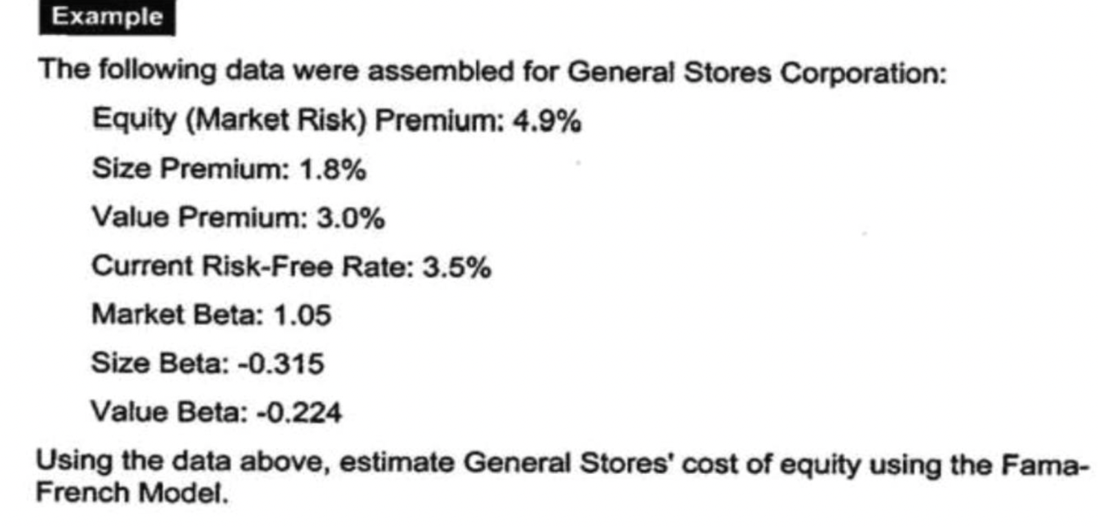  Example The following data were assembled for General Stores Corporation: Equity