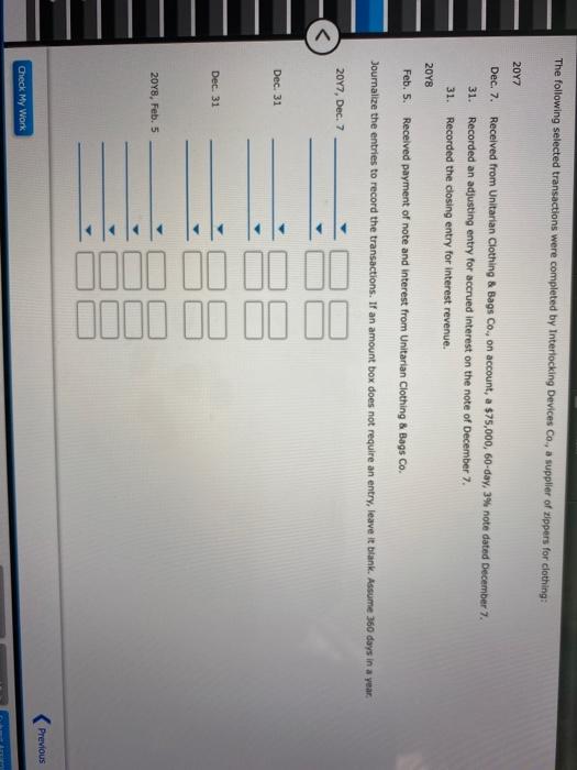 and the amount of interest due at maturity on the following notes: