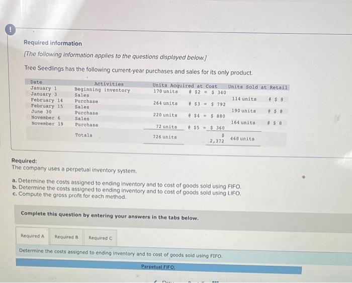 Someone help me solve please Required information [The following information applies to