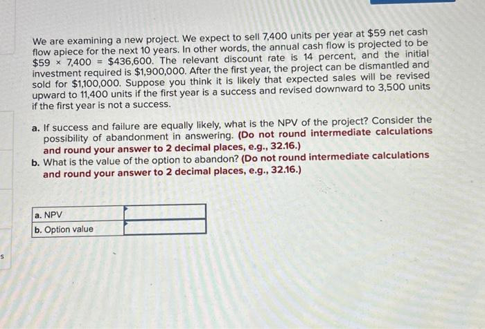 please show me how to complete this problem on excel We are