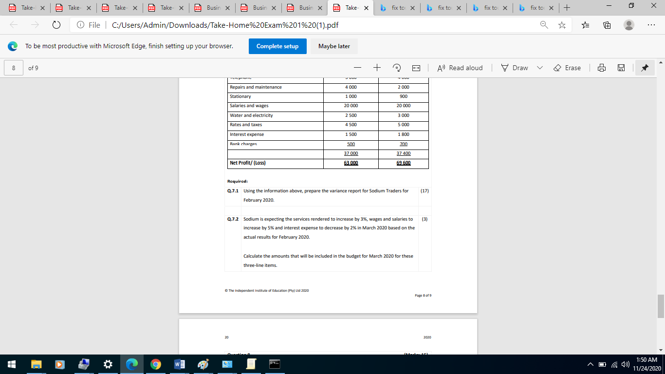 Take Take- X PDE Businx PDF Businx POE Busin x o PDF