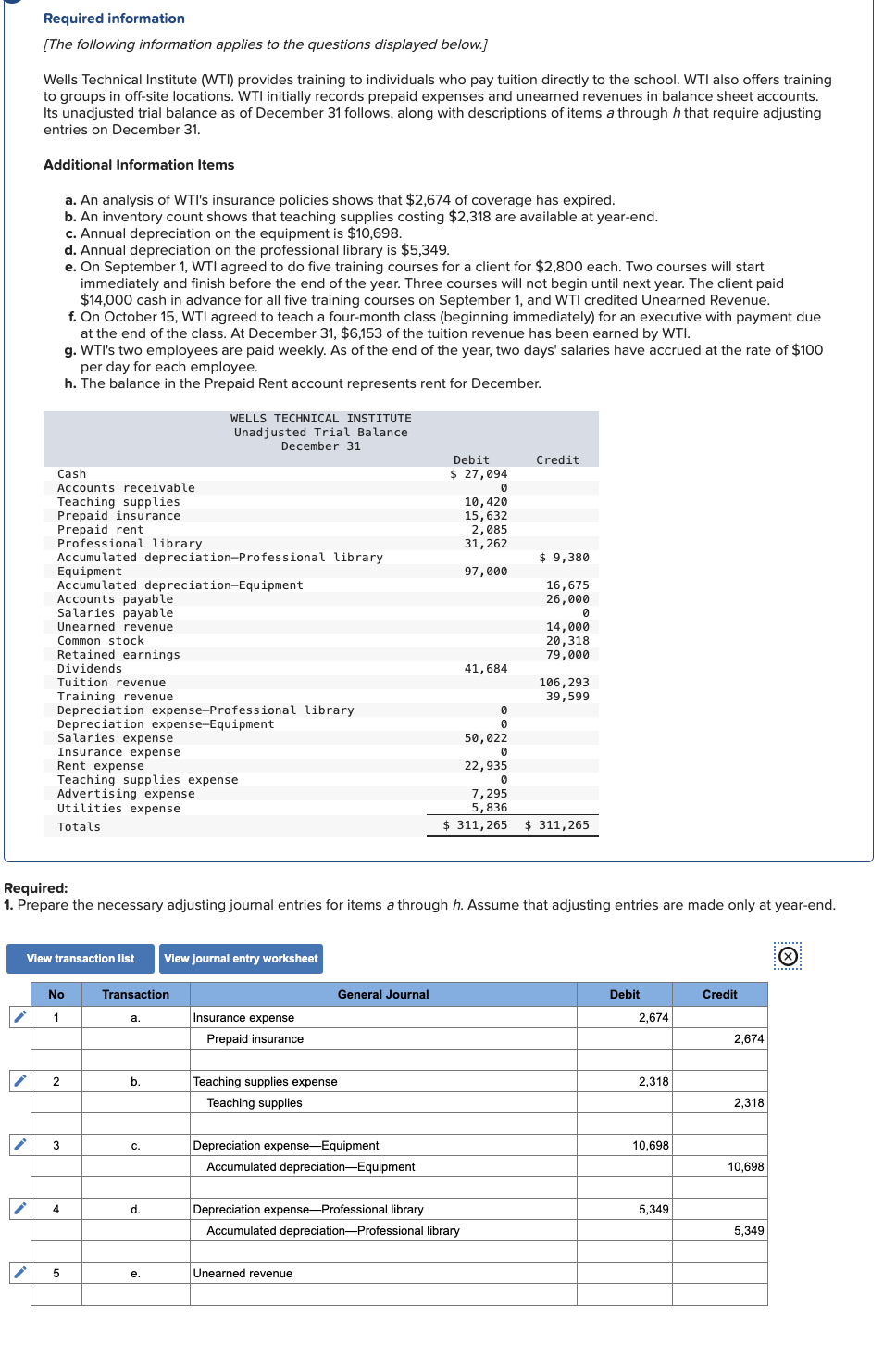  what would the correct answer be Required information [The following information