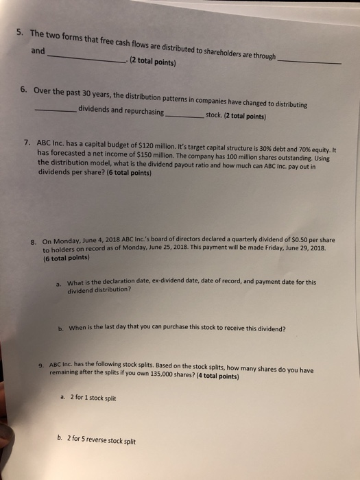 and decreasing thei (2 total points) What happens to the cost of