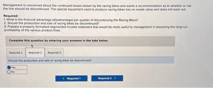 dirt bike, a mountain bike, and a racing bike. Data on sales