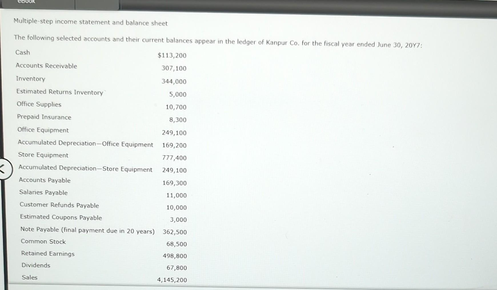  3. Prepare a balance sheet, assuming that the current portion of