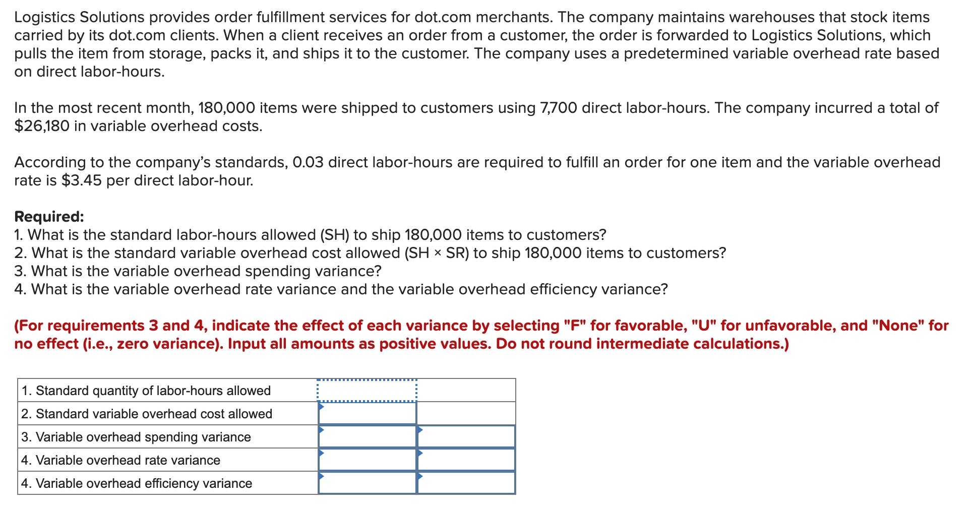  Logistics Solutions provides order fulfillment services for dot.com merchants. The company