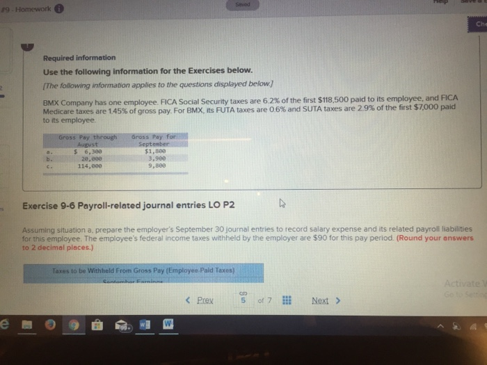  Answer with explanation #9 . Homework Che Required information Use the