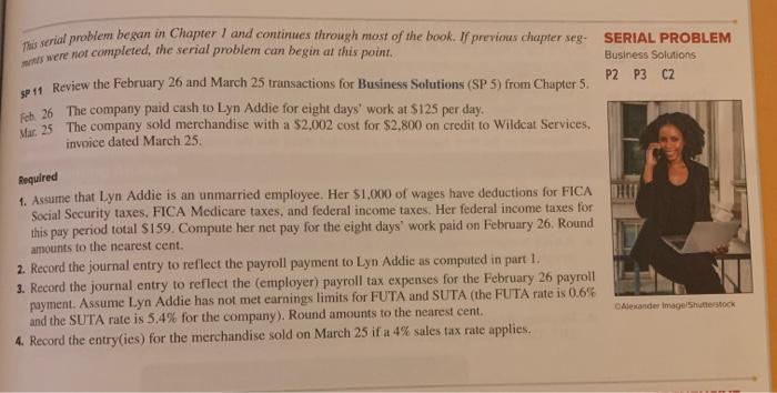  This serial problem began in Chapter I and continues through most