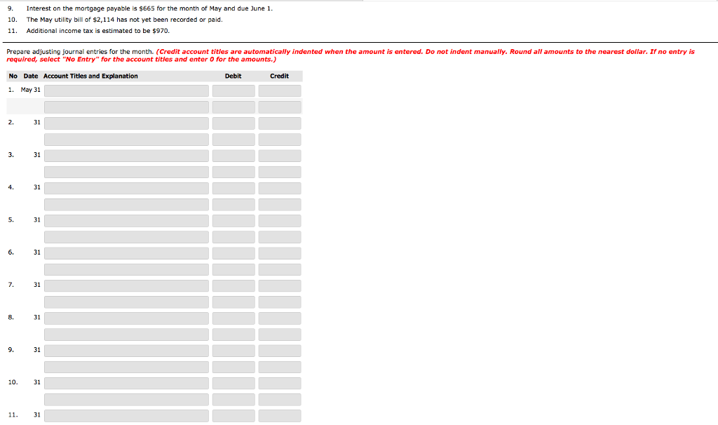 (Credit account titles are automatically indented when the amount is entered. Do