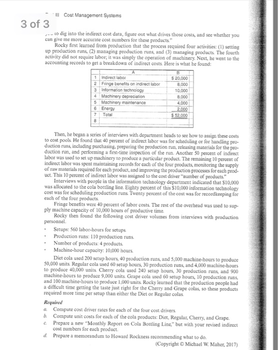 3, 5, 6) 9-65. Activity-Based Costing: The Grape Cola Caper Howard Rockness