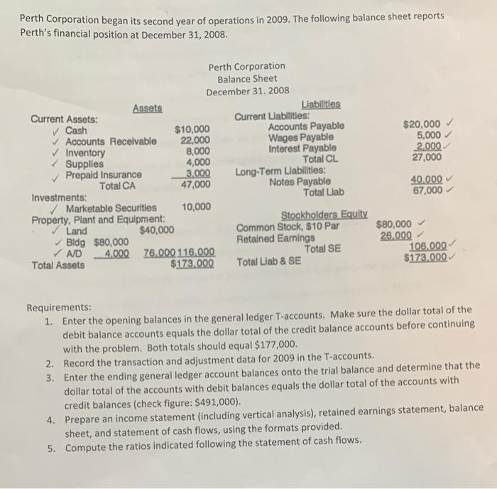 please make t chart accounts only complete question 1 and 2 Perth