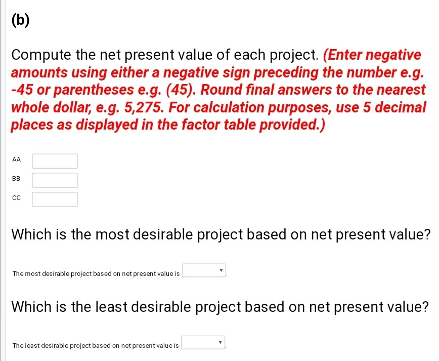 an equipment investment of $23,980 Each project will last for 3 years