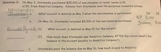Hello, need help on this question. Thanks! Question 2: On May 3,