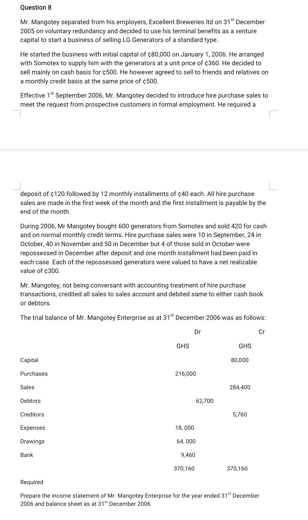  Please this is the clear question as per your request. I