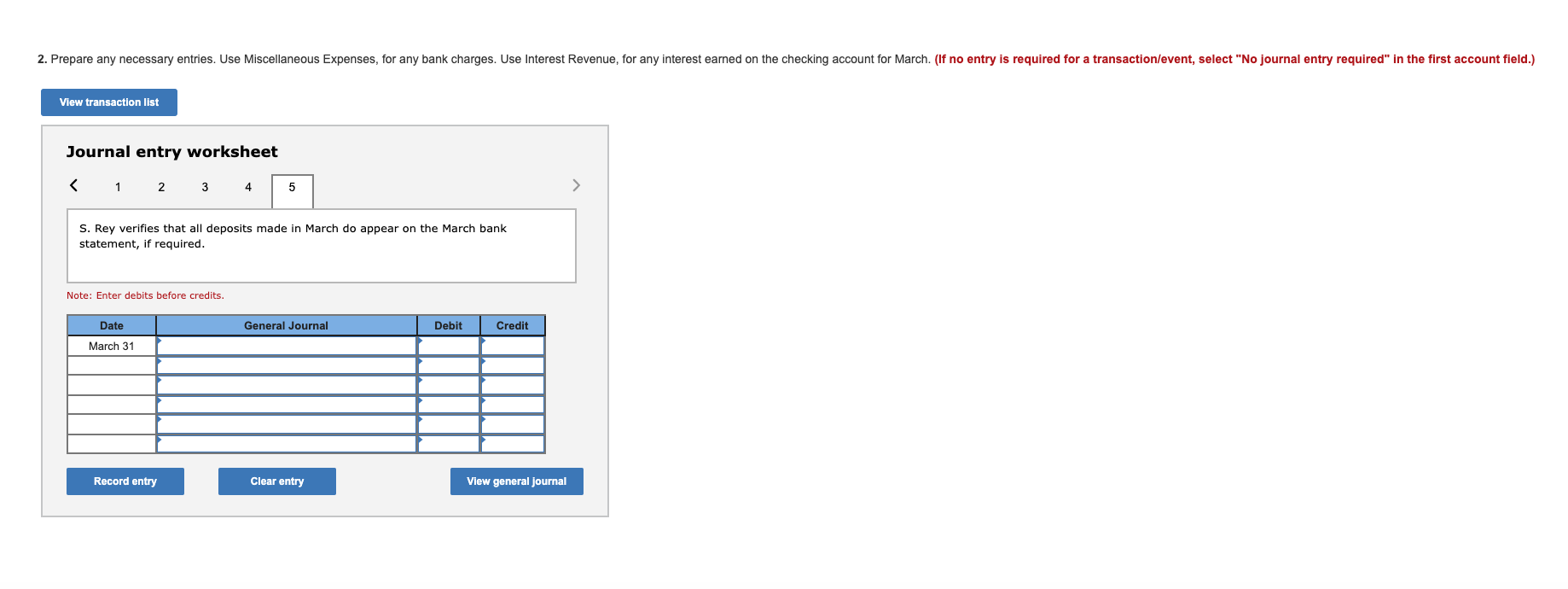 books of $68,825 as of March 31 (prior to any reconciliation). A