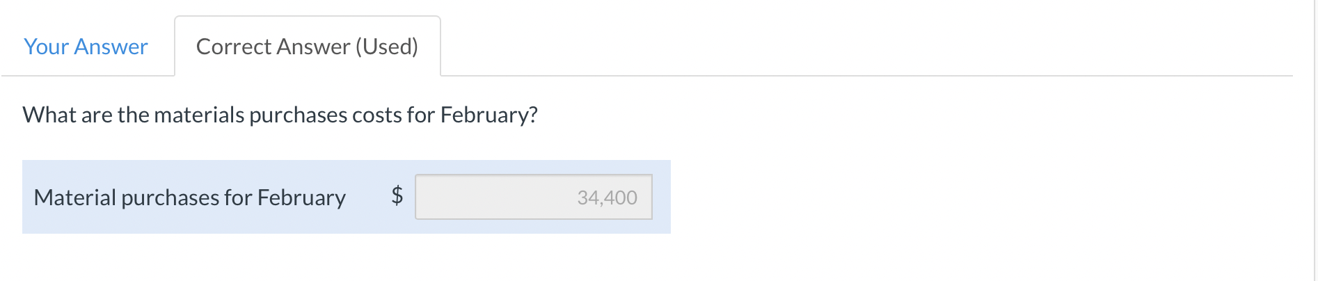 follows: January February March April Sales $28,600 $36,800 $46,200 $25,900 Production in