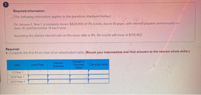  Required information [The following information applies to the questions displayed below)