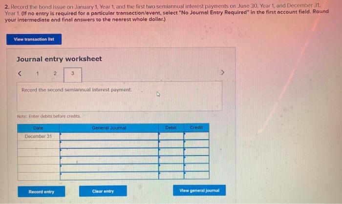 December 31 each year. Assuming the market interest rate on the issue