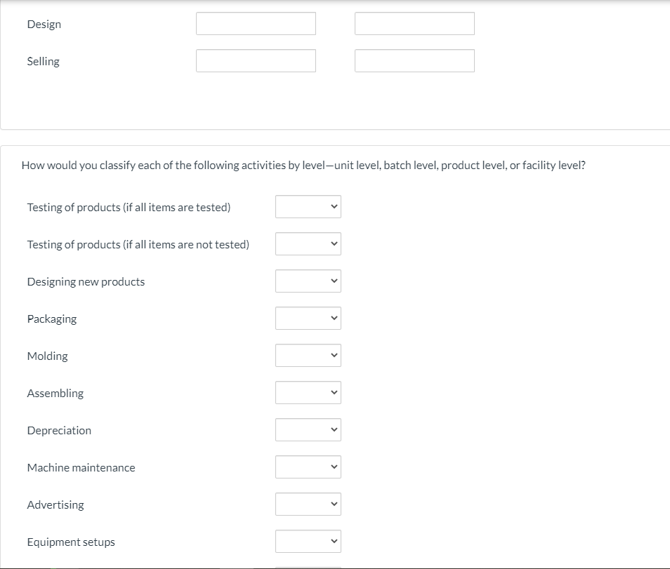 of many manufacturing processes. Many companies use activity-based costing (ABC) which uses
