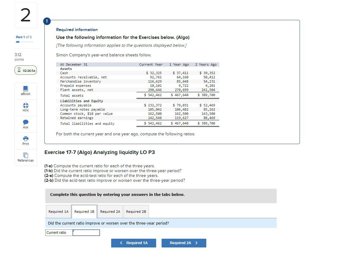 [The following information opplies to the questions displayed below.] Simon Company's year-end