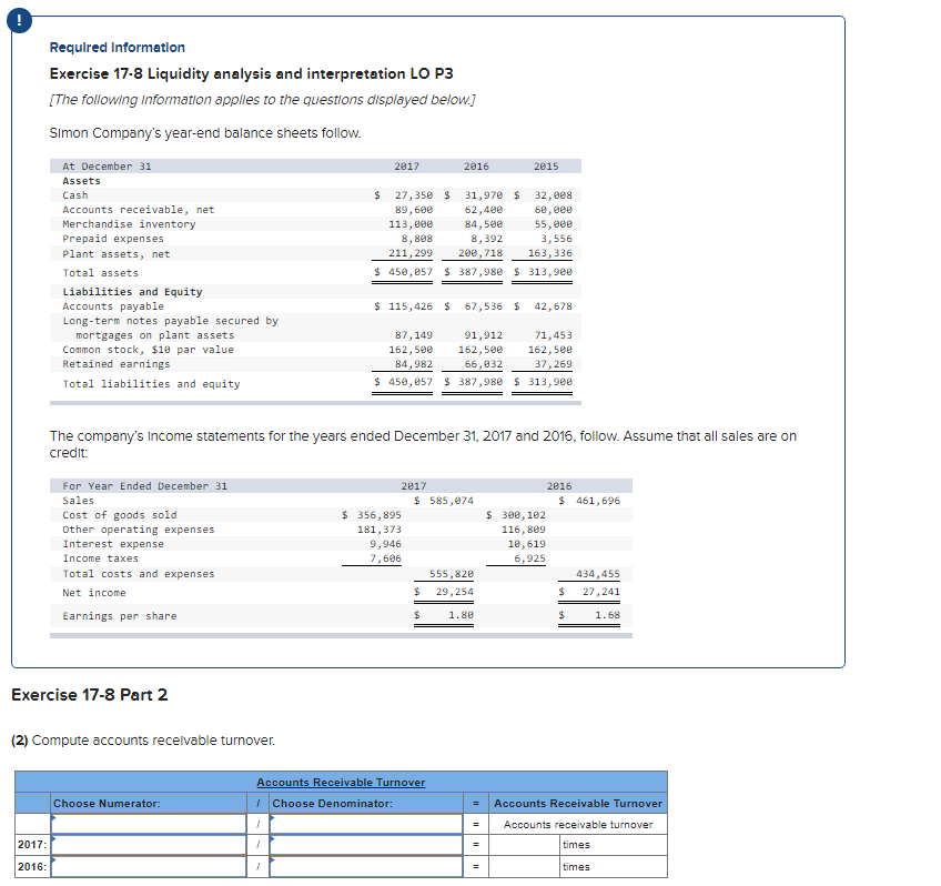 following information applies to the questions displayed below.) Simon Company's year-end balance