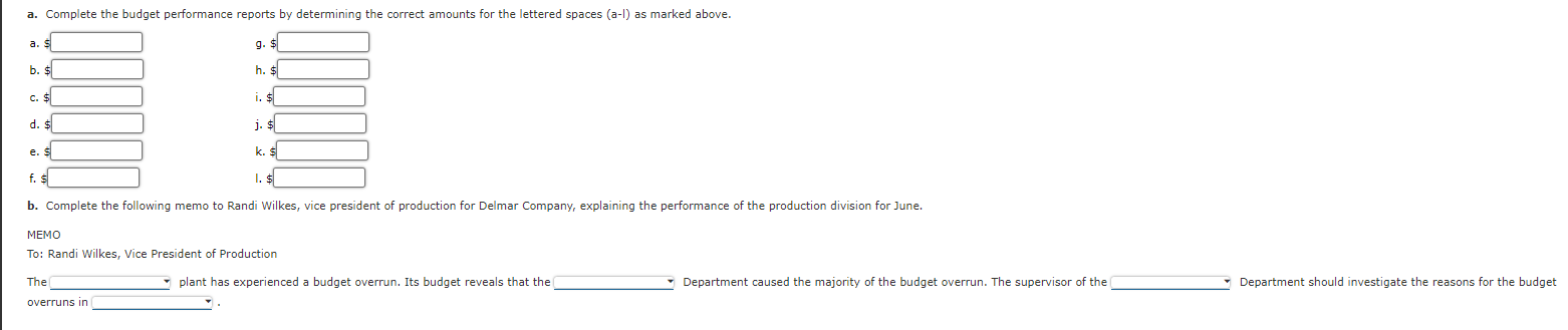 for Delmar Company, a manufacturer of light duty motors, follow: Delmar Company