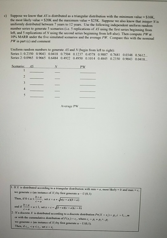 project in a local community. The following financial parameters have been estimated