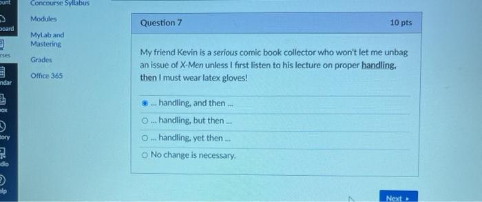  Sunt Concourse Syllabus Modules Question 7 10 pts board MyLab and