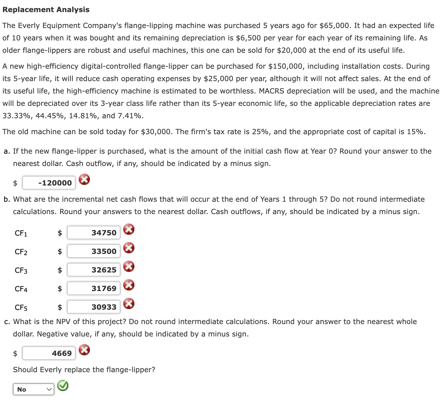 My numbers are all wrong can someone please help me solve for