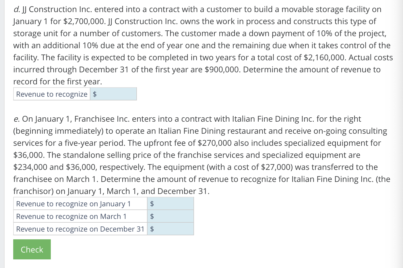 for each of the following separate cases. a. Organic Foods Inc. required