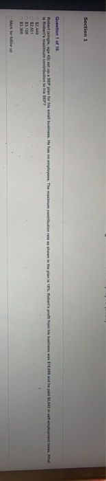  Robert ( single , age 42) must set up a SEP