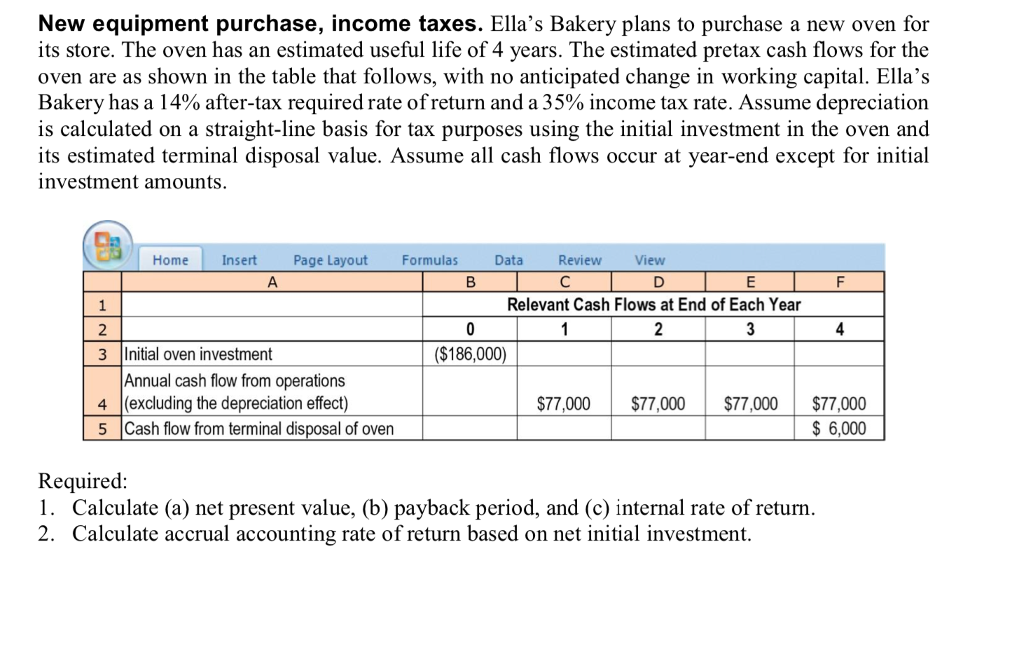 This is a cost accounting problem, please show all work. New equipment