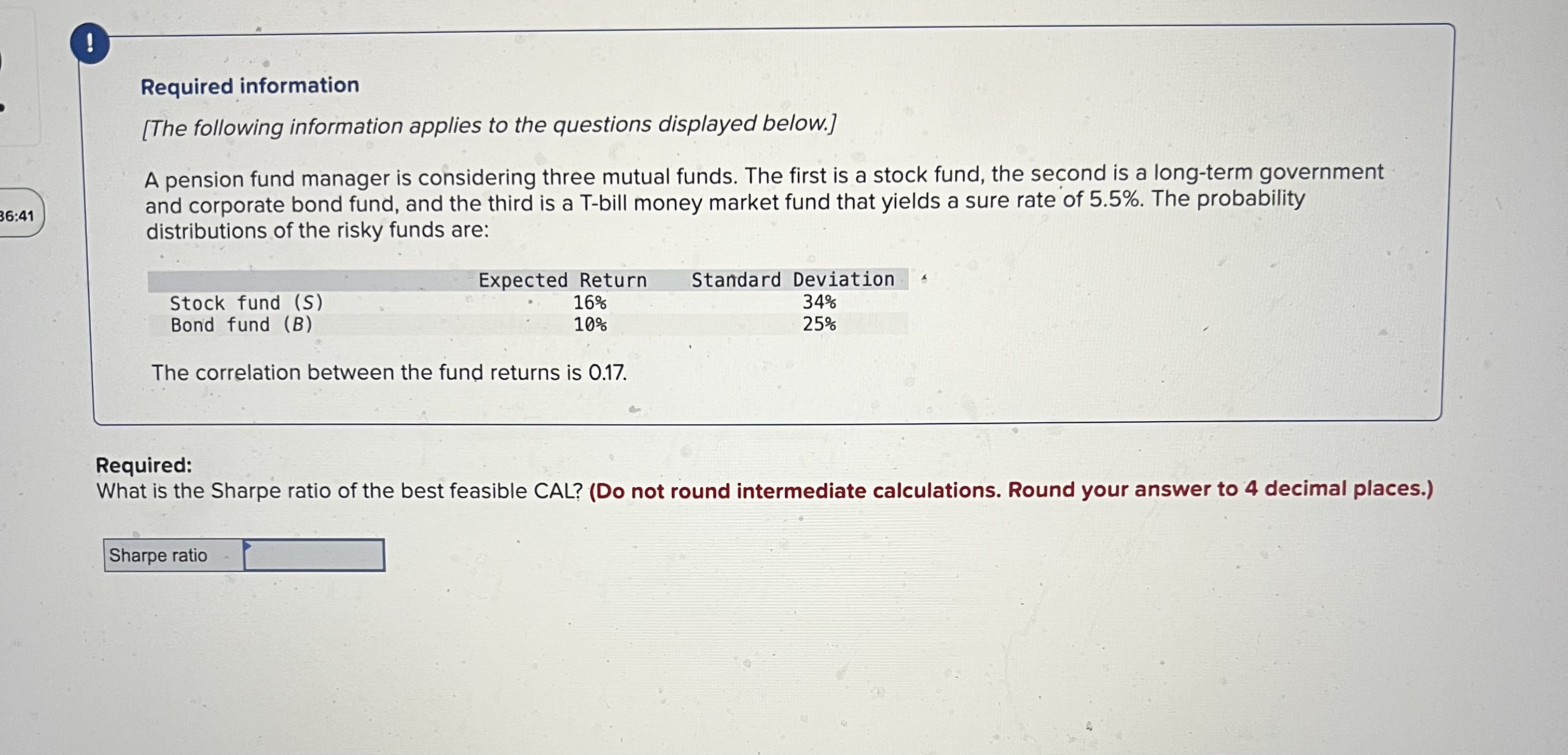  (!) Required information [The following information applies to the questions displayed