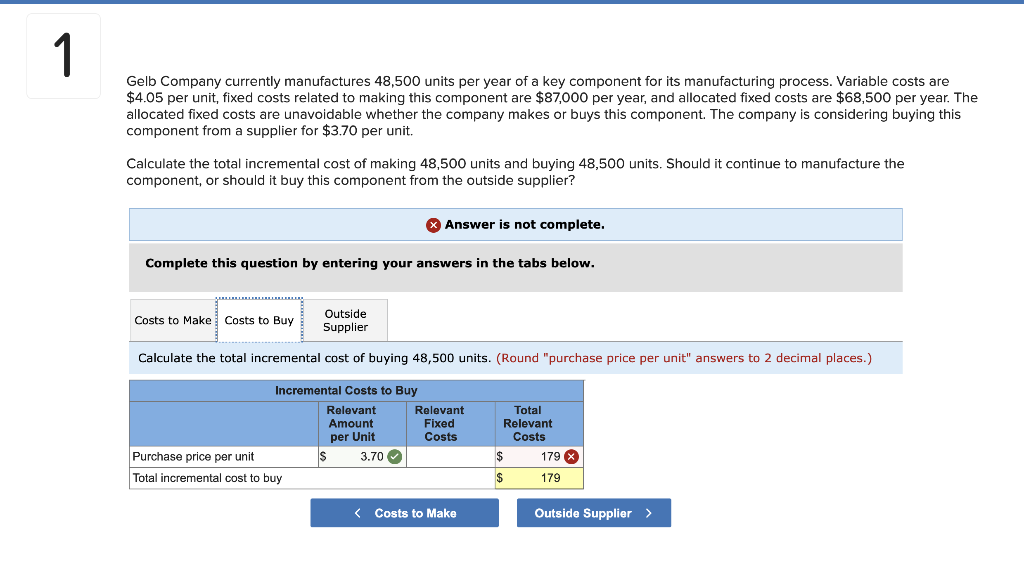 study for a test 1 Gelb Company currently manufactures 48,500 units per