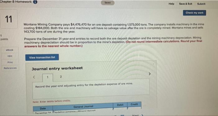  Chapter 8 Homework 6 Seved Help Save & Exit Submit Check